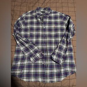 Ralph Lauren Classic Fit Plaid Button Down Shirt Mens Large Blue Red Yellow